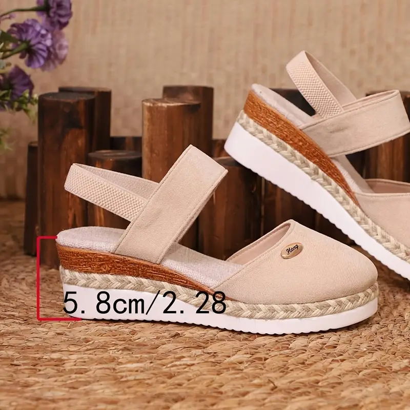 Spring Sale 45%π Women's Closed Toe Espadrille Wedge Sandals β Platform with Elastic Slingback