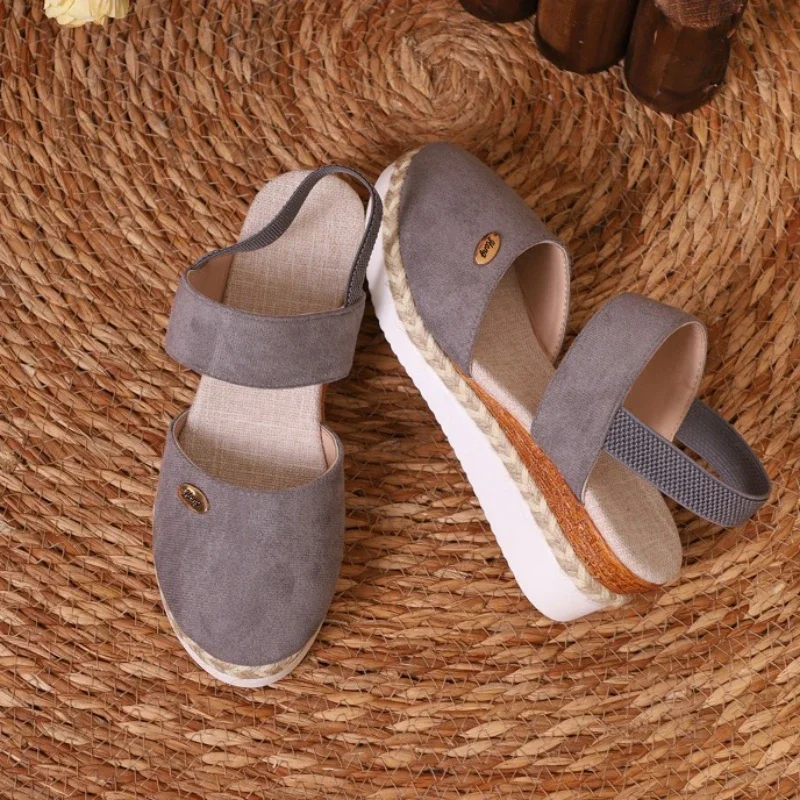 Spring Sale 45%π Women's Closed Toe Espadrille Wedge Sandals β Platform with Elastic Slingback