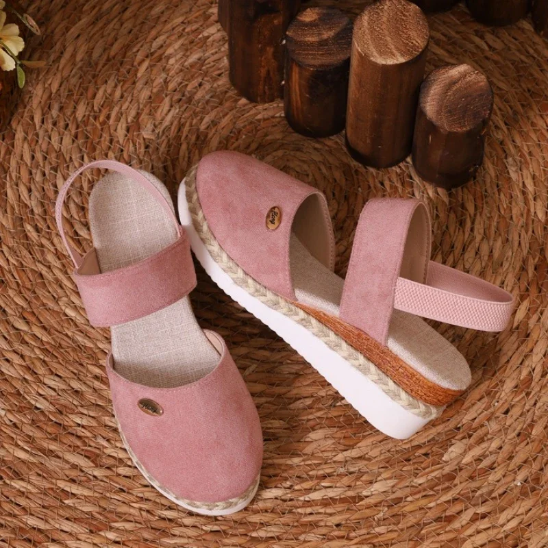 Spring Sale 45%π Women's Closed Toe Espadrille Wedge Sandals β Platform with Elastic Slingback