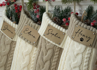 Personalized Family Christmas Stocking Monogram Stockings, Knitted Stocking with Name