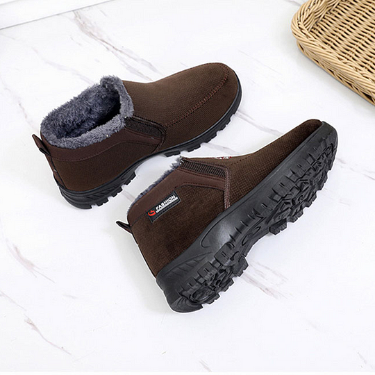 (⏰CLEARANCE SALE 50% OFF) Men's 2024 Winter New Waterproof Non-Slip Slip-On Warm Shoes, Wide Toe Arch Support Walking Shoes