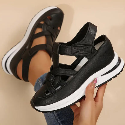 Women’s Soft Adjustable Sandals – Hook & Loop, Comfort Fit for Wide & Narrow Feet