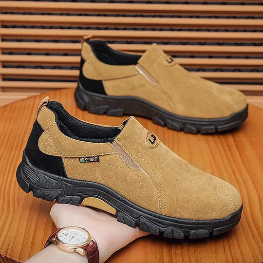 Men's Orthopedic Ankle Support Wide Toe Arch Support Slip-On Loafers Waterproof Non-Slip Durable Hiking Shoes