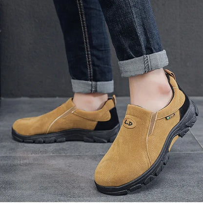 Men's Orthopedic Ankle Support Wide Toe Arch Support Slip-On Loafers Waterproof Non-Slip Durable Hiking Shoes