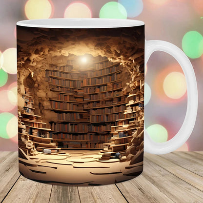 350ml 3D Effect Ceramic Bookshelf Mug Cups Creative Space Design Library Mug Coffee Milk Cup Drinkware Festival Party Gifts