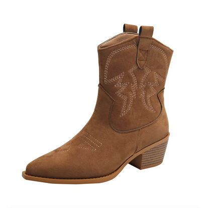 Harper™ Women Embroidered Pointed Toe Boots, Retro Slip on Western Cowboy Boots