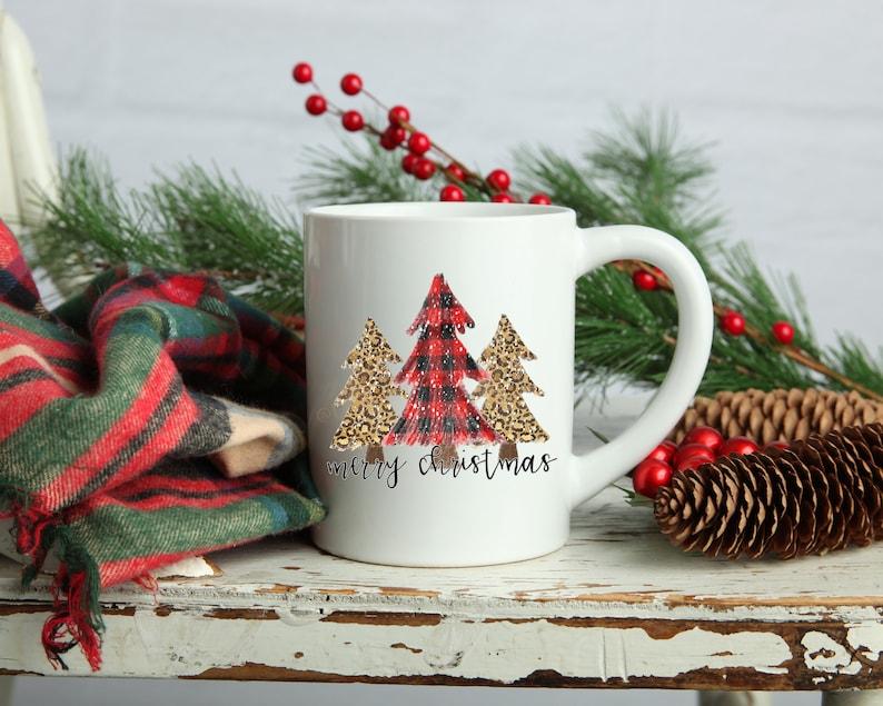 Christmas Tree Trio Christmas Coffee Mug, 11oz or 15oz Mug.